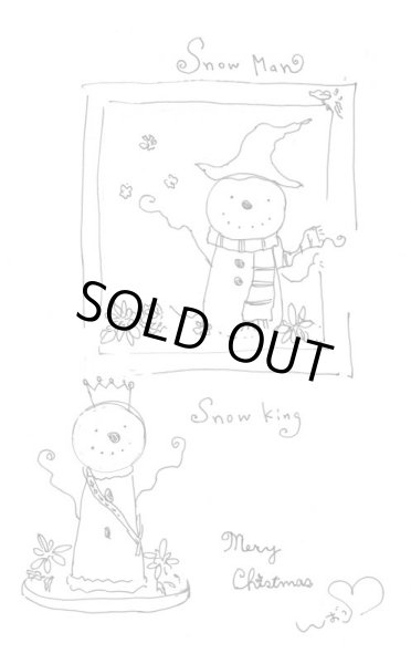 画像2: 柴っこ画伯作 スノーマン額タイプ 3 (2)