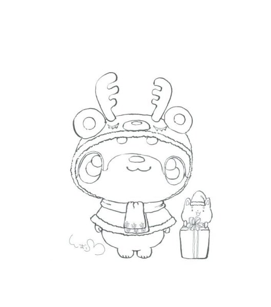 画像2: 受注生産 新作「柴っこトナカイ」柴っこ画伯絵Tシャツ  ぬり絵ポストカード付き  (2)