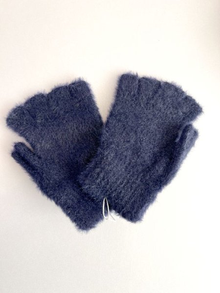 画像2: ハーフフィンガー肉球手ぶくろ　紺 (2)