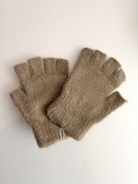 画像2: ハーフフィンガー肉球手ぶくろ　茶 (2)