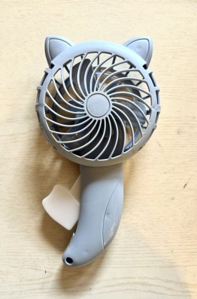画像1: ネコ耳ハンディ扇風機　　そら色 (1)