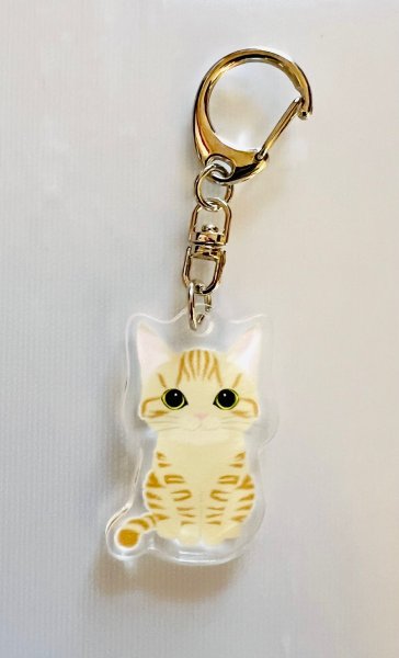 画像1: 茶トラ猫アクリルキーホルダー (1)