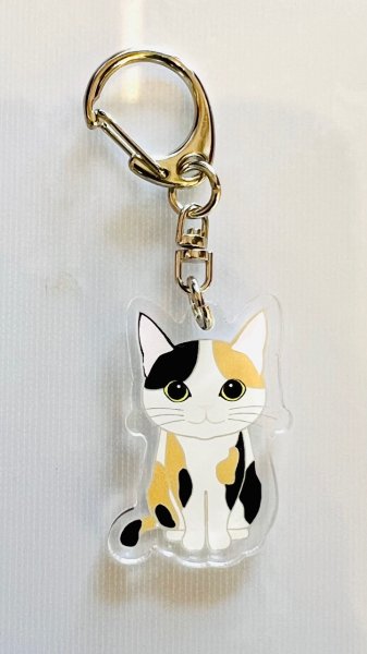 画像1: 三毛猫アクリルキーホルダー (1)
