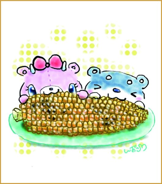 画像1: 柴キャス応援ミニ色紙「しばっこあとうもろこし」 (1)