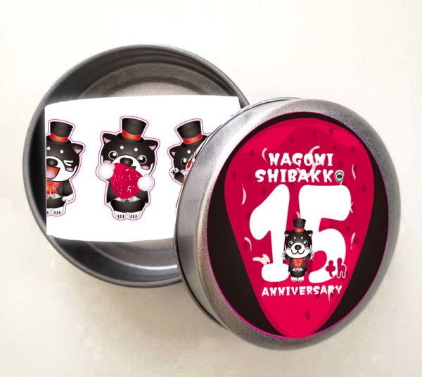 画像1: 新発売！15周年いちご柴っこシール缶 (1)
