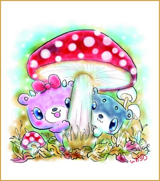 画像1: 柴キャス応援ミニ色紙「しばっこあキノコのこ」 (1)