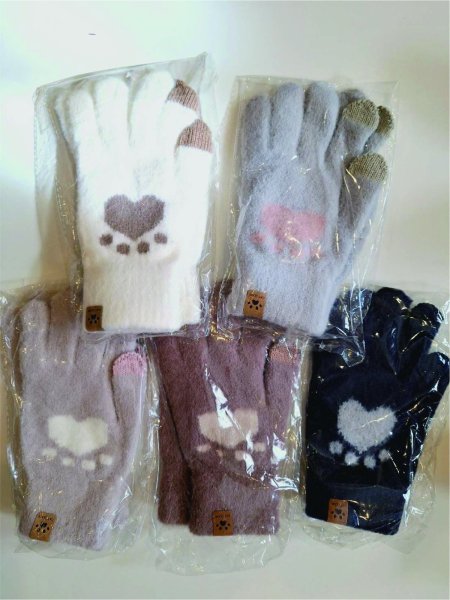 画像1: スマホも触れる肉球手袋 (1)